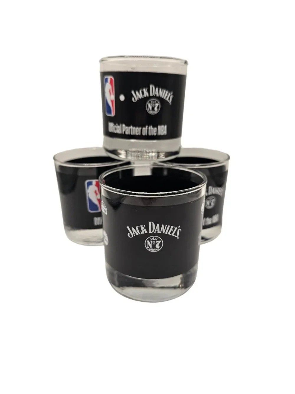 Jack Daniels Highball / Whiskey Rocks Glasses, with NBA Team Logos Set of 4
